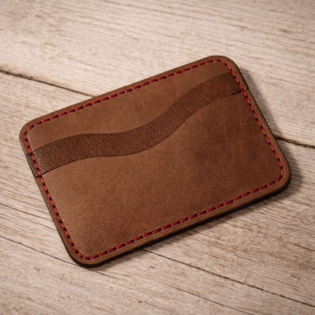 Slim Leather Cardholder - Luxury Leather Craft | Minimalist MC-002 Baku Handmade Natural Genuine Leather Wallet Fabrika1972