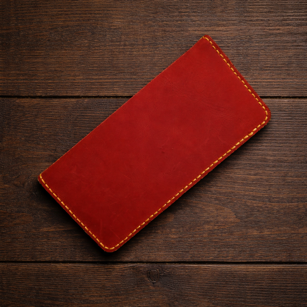 Long Leather Wallet - Hand-Stitched in Baku | Absheron AB-002 Baku Handmade Natural Genuine Leather Wallet Fabrika1972