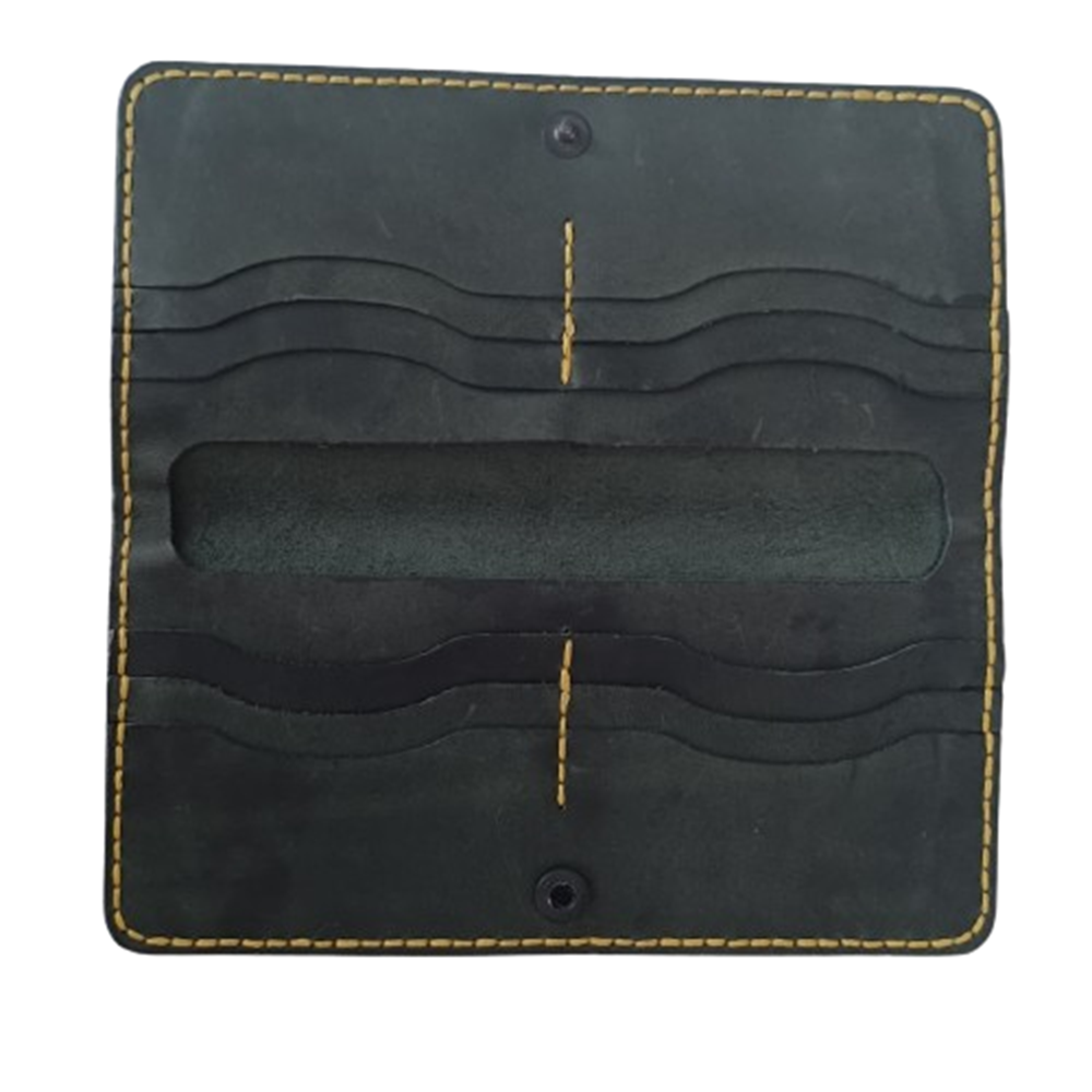 Long Leather Wallet - Crafted by Hand in Baku | Absheron AB-008 Baku Handmade Natural Genuine Leather Wallet Fabrika1972