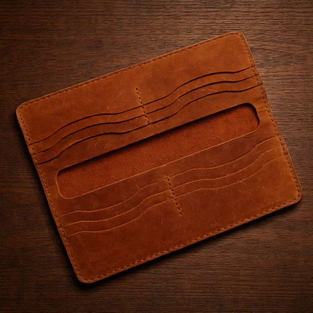 Long Leather Wallet - Premium Genuine Leather | Absheron AB-004 Baku Handmade Natural Genuine Leather Wallet Fabrika1972