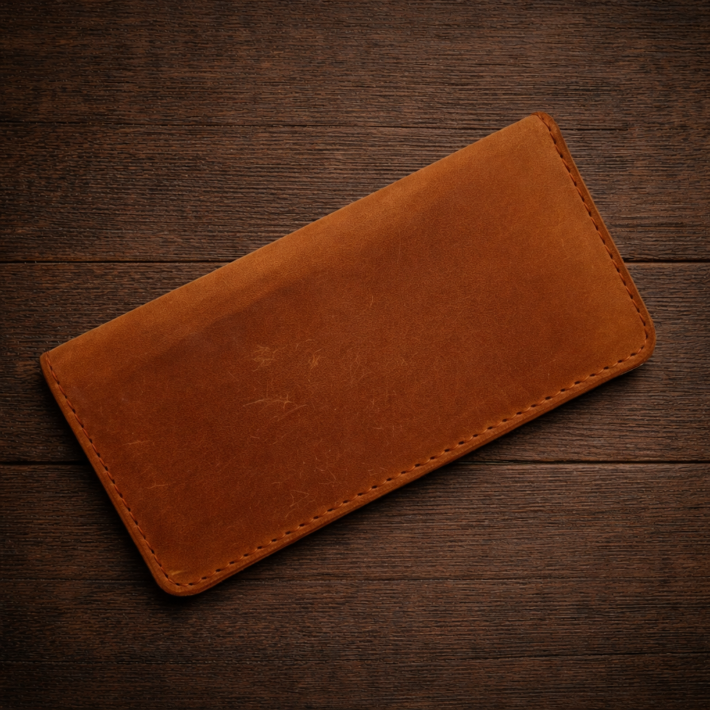 Long Leather Wallet - Premium Genuine Leather | Absheron AB-004 Baku Handmade Natural Genuine Leather Wallet Fabrika1972
