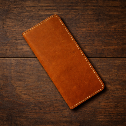 Long Leather Wallet - Timeless Design | Absheron AB-007 Baku Handmade Natural Genuine Leather Wallet Fabrika1972