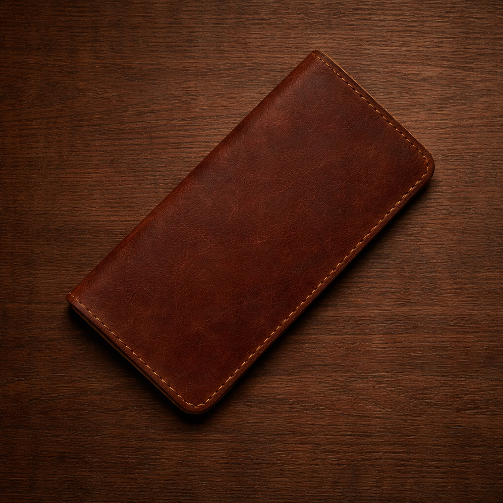 Long Leather Wallet - Heritage Leatherwork | Absheron AB-009 Baku Handmade Natural Genuine Leather Wallet Fabrika1972