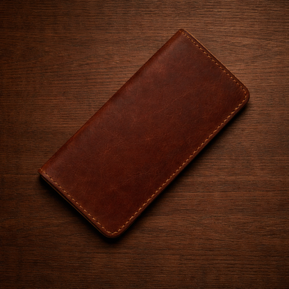 Long Leather Wallet - Heritage Leatherwork | Absheron AB-009 Baku Handmade Natural Genuine Leather Wallet Fabrika1972
