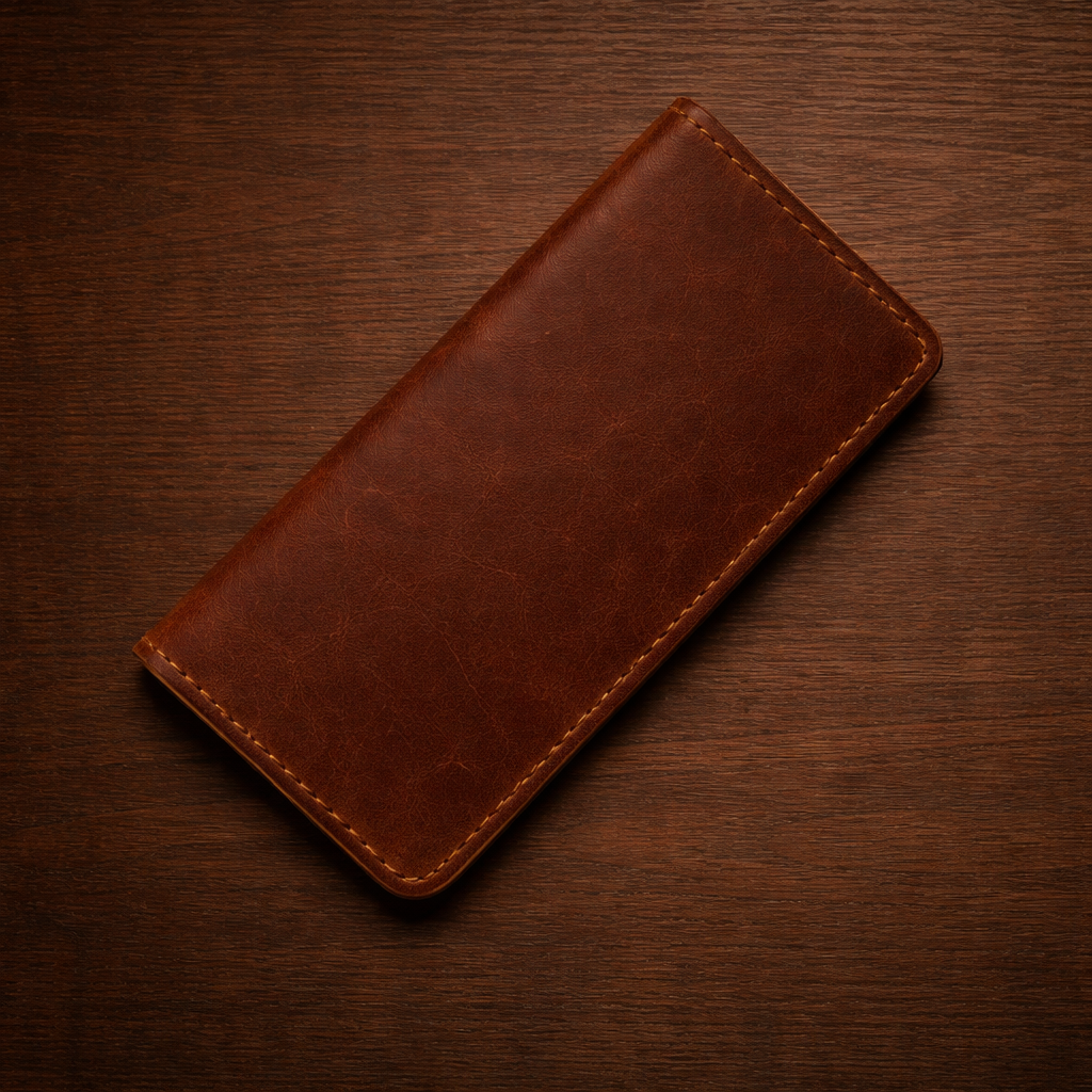 Long Leather Wallet - Baku Artisan Craft | Absheron AB-010 Baku Handmade Natural Genuine Leather Wallet Fabrika1972