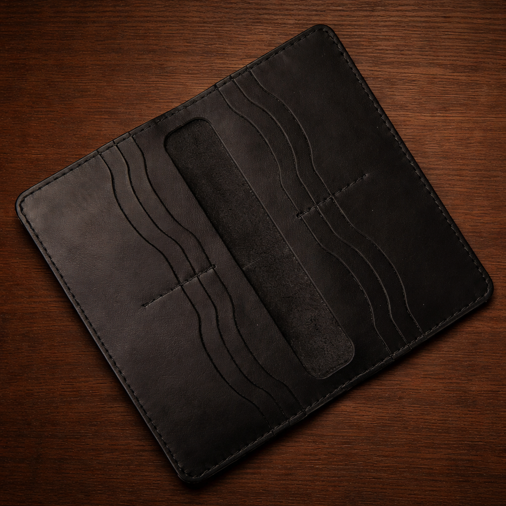 Long Leather Wallet - Traditional Craftsmanship | Absheron AB-011 Baku Handmade Natural Genuine Leather Wallet Fabrika1972