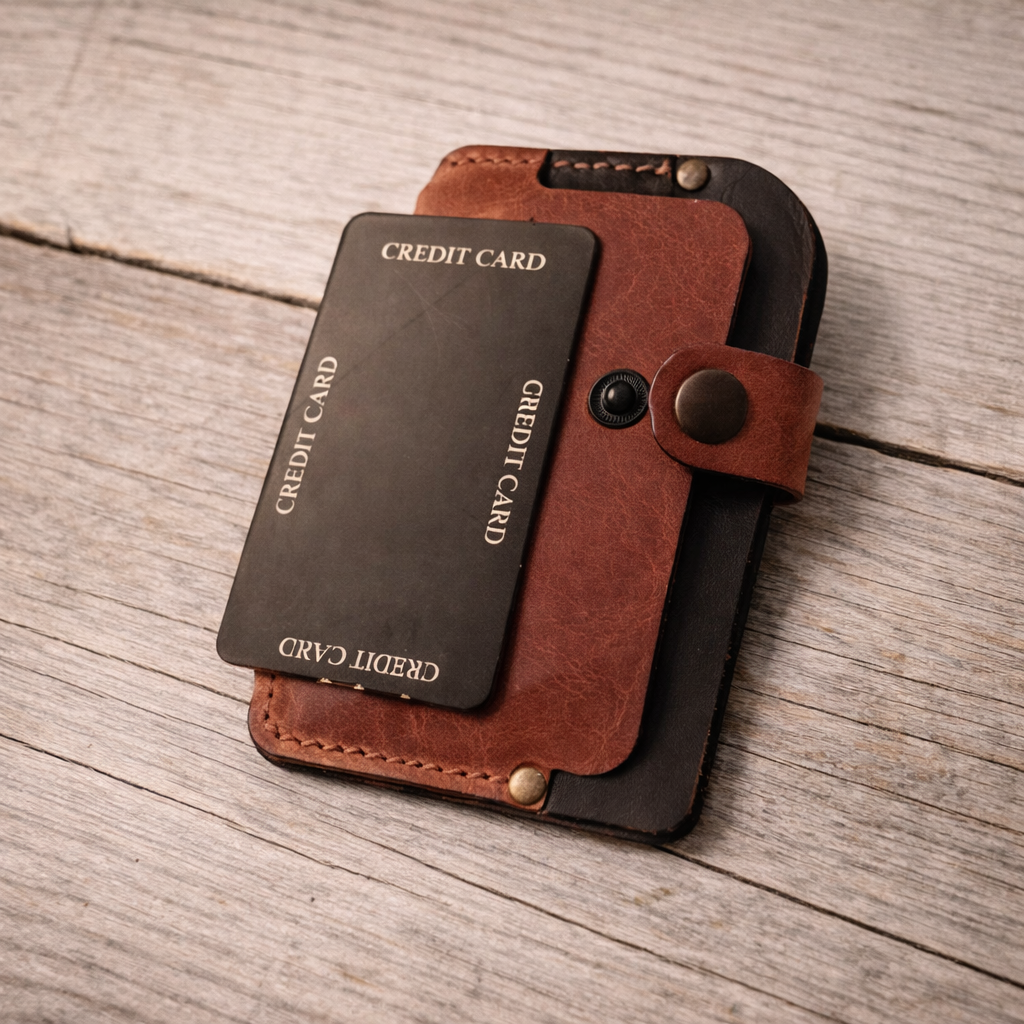 Leather Cardholder - Hand Stitched Premium Leather | Book BO-001 Baku Handmade Natural Genuine Leather Wallet Fabrika1972