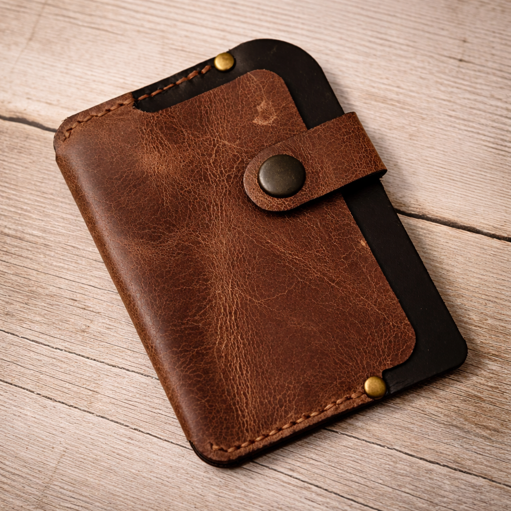 Leather Cardholder - Artisan Leather Craft | Book BO-002 Baku Handmade Natural Genuine Leather Wallet Fabrika1972