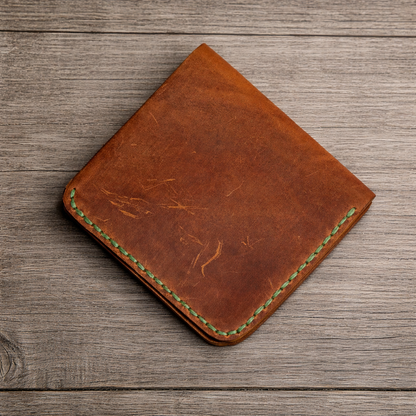 Bifold Leather Wallet - Hand-Finished in Baku | Caspian Breeze CB-001 Baku Handmade Natural Genuine Leather Wallet Fabrika1972