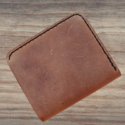 Bifold Leather Wallet - Handcrafted in Baku | Caspian Breeze CB-002 Baku Handmade Natural Genuine Leather Wallet Fabrika1972