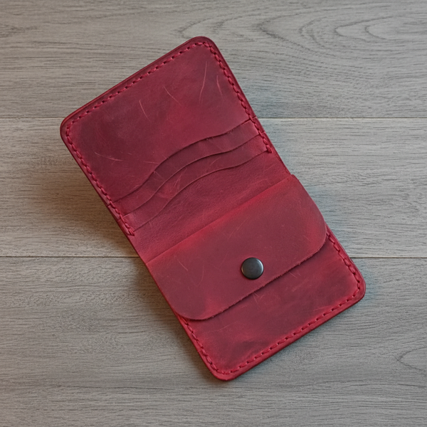 Bifold Leather Wallet - Hand-Stitched in Baku | Caspian Breeze CB-003 Baku Handmade Natural Genuine Leather Wallet Fabrika1972