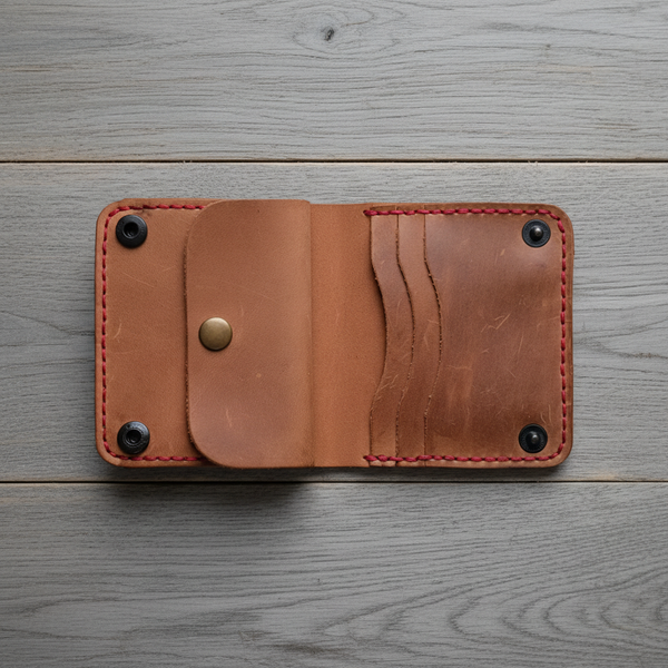 Bifold Leather Wallet - Made with Pride in Baku | Caspian Breeze CB-005 Baku Handmade Natural Genuine Leather Wallet Fabrika1972