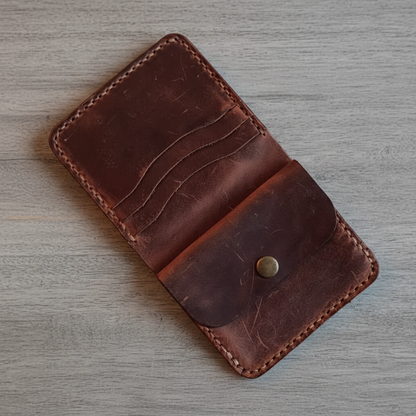 Bifold Leather Wallet - Premium Quality | Caspian Breeze CB-007 Baku Handmade Natural Genuine Leather Wallet Fabrika1972