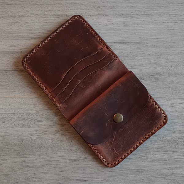 Bifold Leather Wallet - Premium Quality | Caspian Breeze CB-007 Baku Handmade Natural Genuine Leather Wallet Fabrika1972