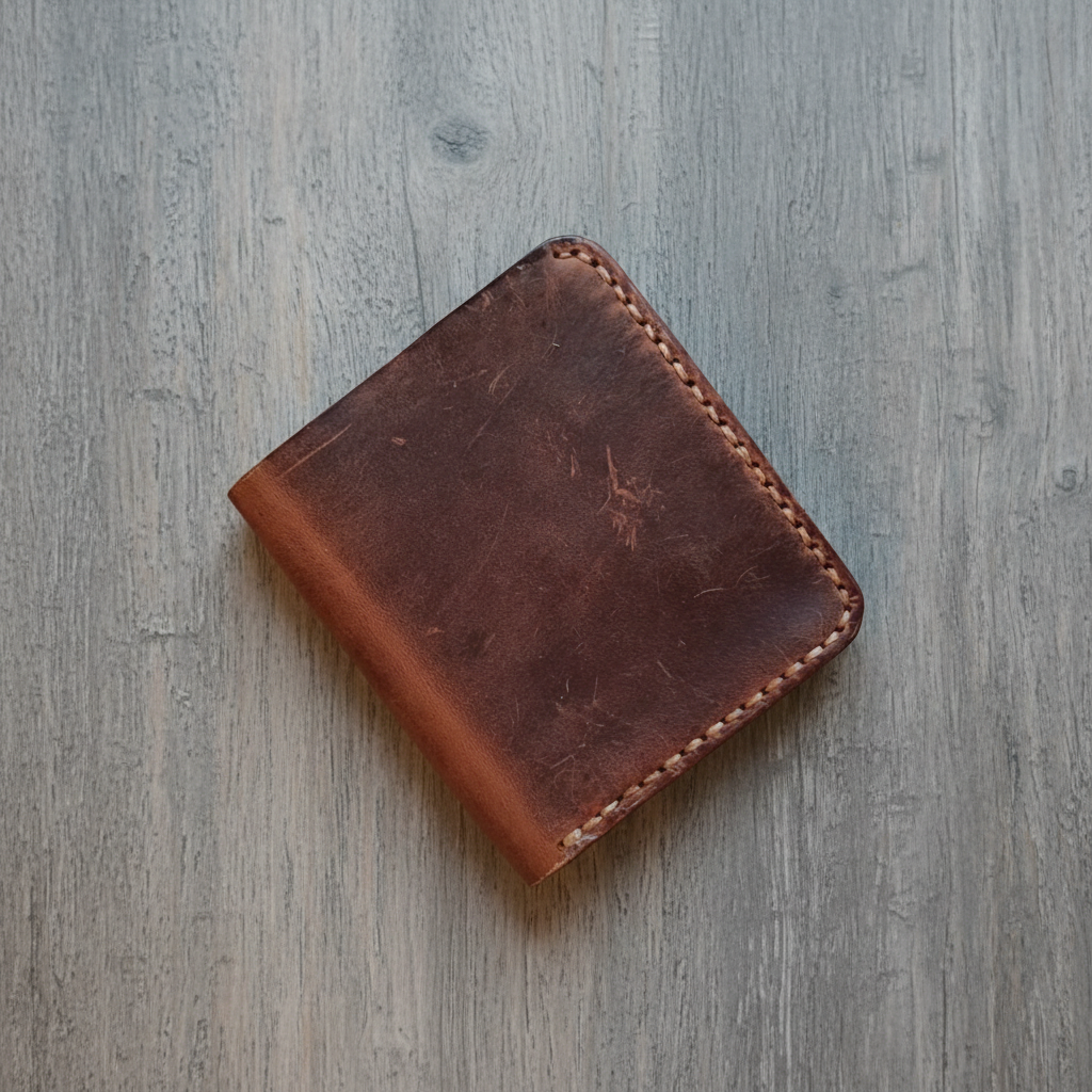 Bifold Leather Wallet - Premium Quality | Caspian Breeze CB-007 Baku Handmade Natural Genuine Leather Wallet Fabrika1972