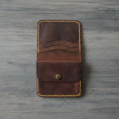 Card Wallet - Traditional Hand Techniques | Caspian Breeze CB-012 Baku Handmade Natural Genuine Leather Wallet Fabrika1972