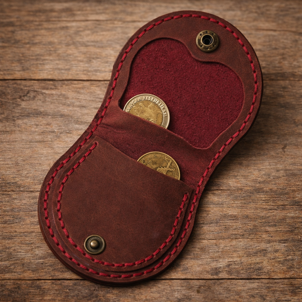 Mini Leather Coin Holder - Premium Leather Quality | Coin Wallet 1 CM-001 Baku Handmade Natural Genuine Leather Wallet Fabrika1972