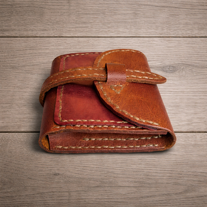 Compact Leather Wallet - Elegant & Functional | Minosh MU-002 Baku Handmade Natural Genuine Leather Wallet Fabrika1972