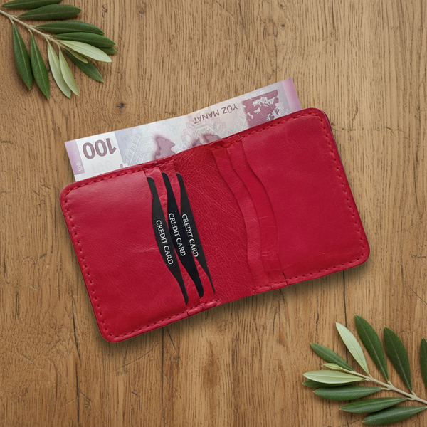 Bifold Wallet - Vintage Character | Sahra SA-003 Baku Handmade Natural Genuine Leather Wallet Fabrika1972