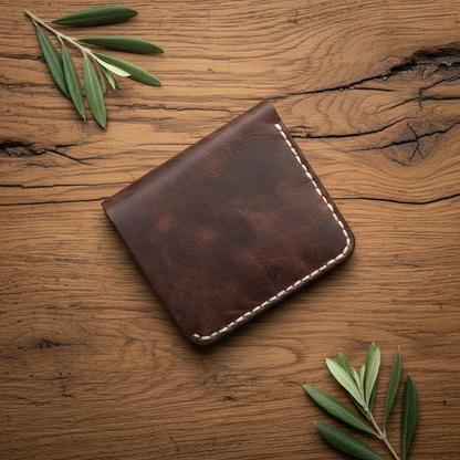 Bifold Wallet - Sophisticated Simplicity | Sahra SA-004 Baku Handmade Natural Genuine Leather Wallet Fabrika1972