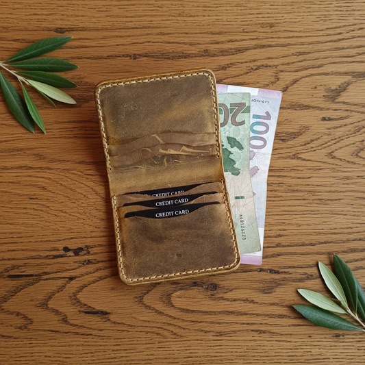Bifold Wallet - Elegant Everyday Essential | Sahra SA-005 Baku Handmade Natural Genuine Leather Wallet Fabrika1972
