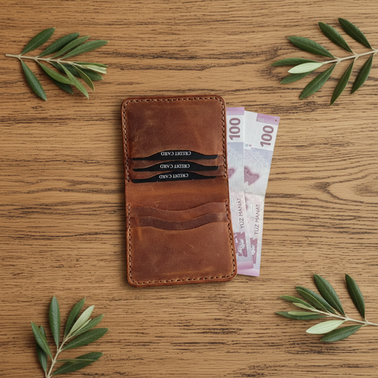 Bifold Wallet - Individually Handcrafted | Sahra SA-012 Baku Handmade Natural Genuine Leather Wallet Fabrika1972