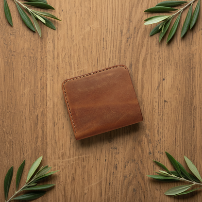 Bifold Wallet - Individually Handcrafted | Sahra SA-012 Baku Handmade Natural Genuine Leather Wallet Fabrika1972