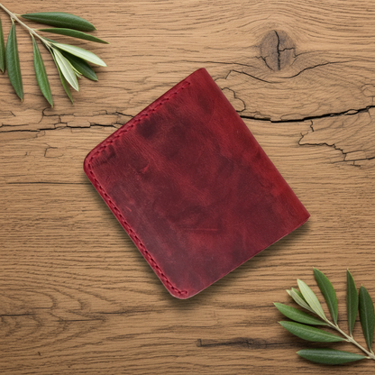 Bifold Wallet - One of a Kind Craftsmanship | Sahra SA-013 Baku Handmade Natural Genuine Leather Wallet Fabrika1972